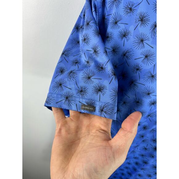 Dunning Boswell Jersey Performance Polo Surf Blue All Over Floral Print Size XL - Picture 10 of 11